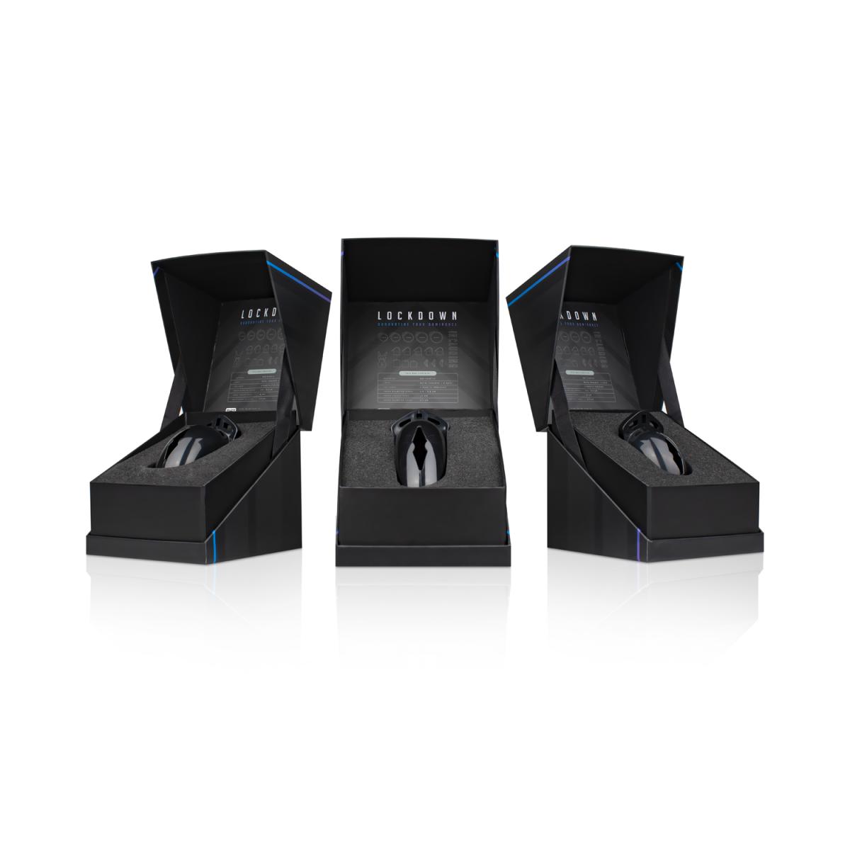 Cusca de Castitate Lockdown Medium, Negru, #6, Erotic24.ro