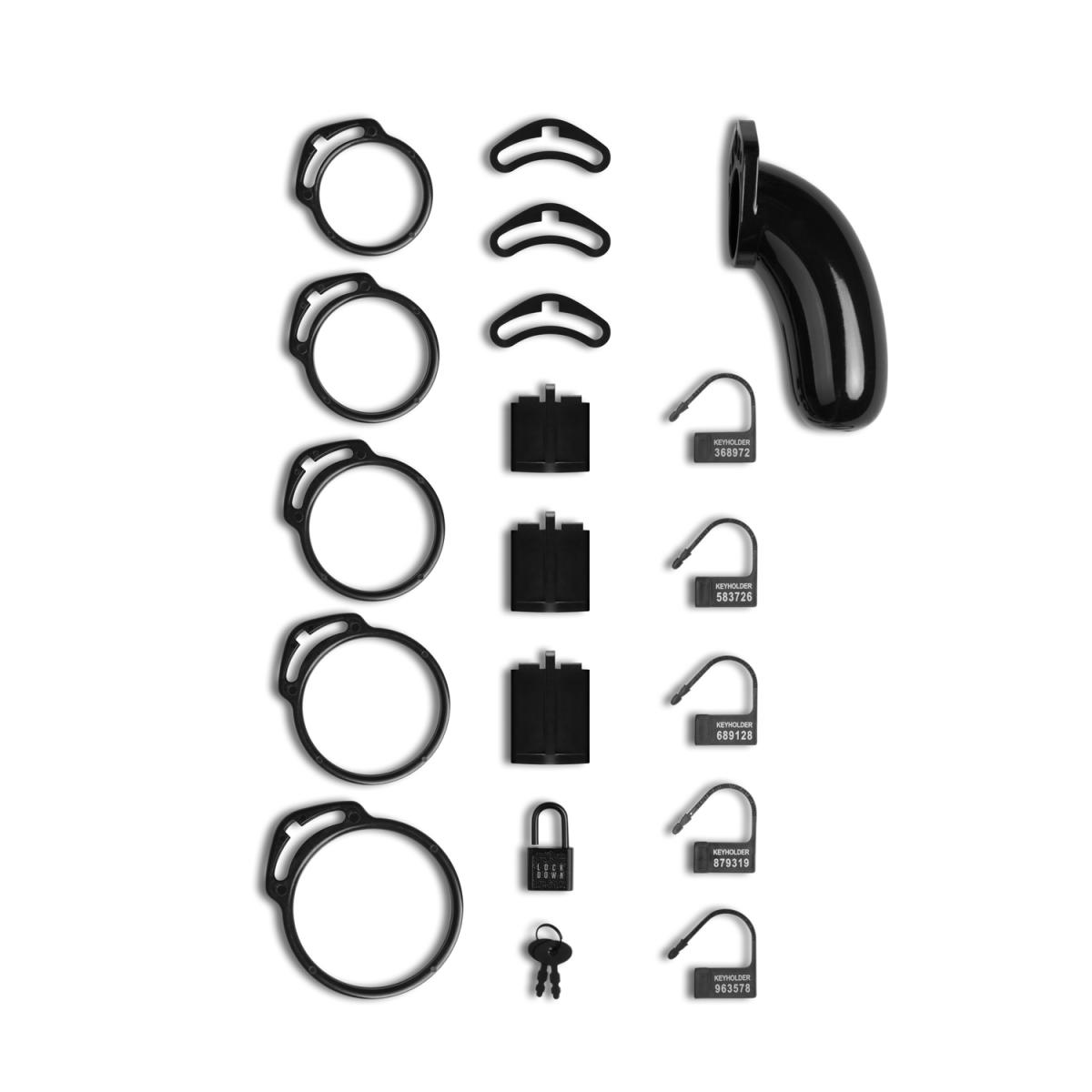 Cusca de Castitate Lockdown Large, Negru, Nr. 2, Erotic24.ro