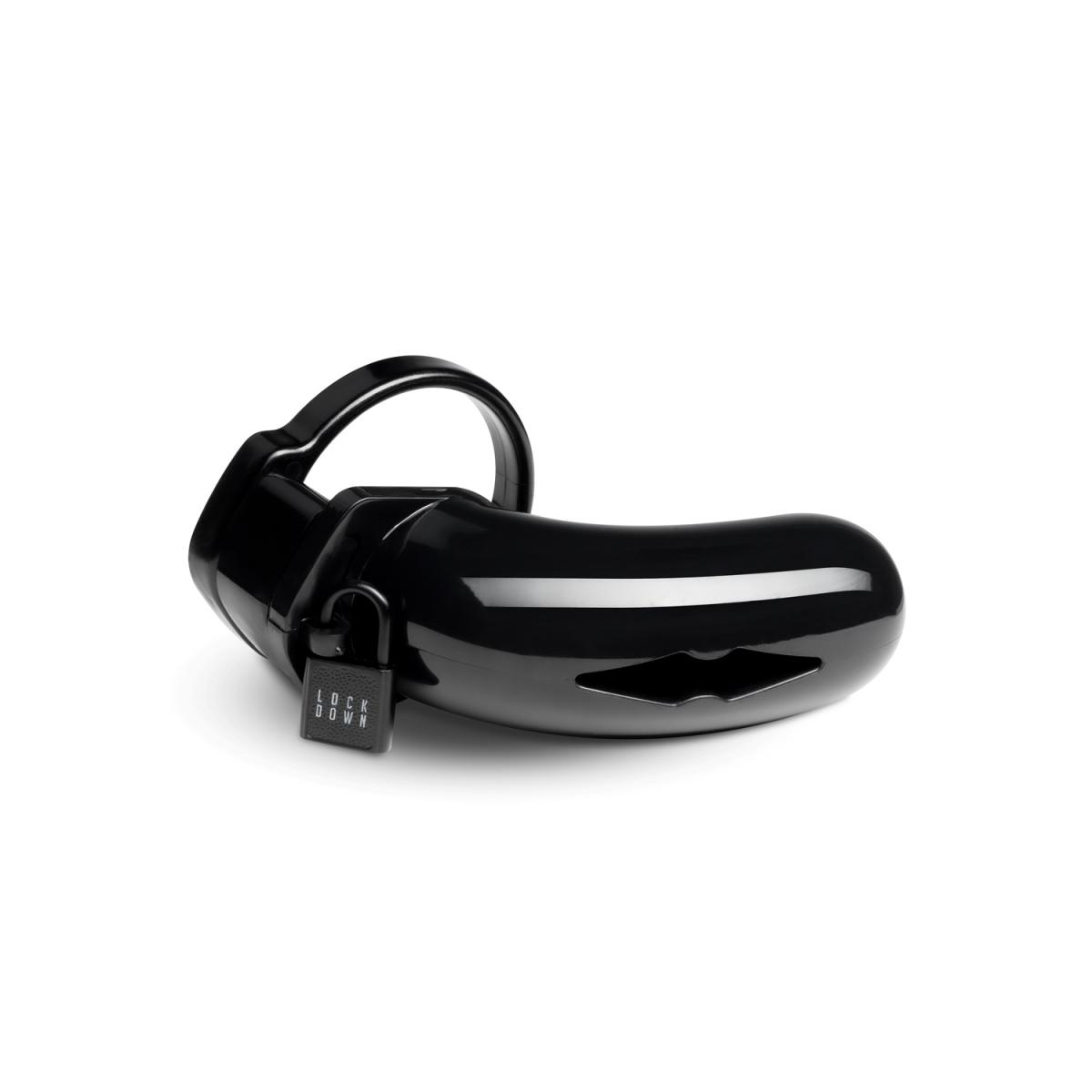 Cusca de Castitate Lockdown Large, Negru, Nr. 3, Erotic24.ro