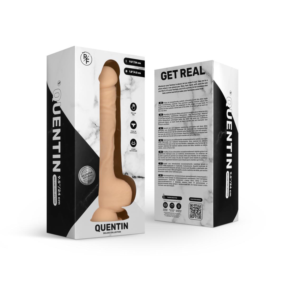 Dildo Realist Quentin Real Fantasy Deluxe Silexpan 24 cm, #9, Erotic24.ro