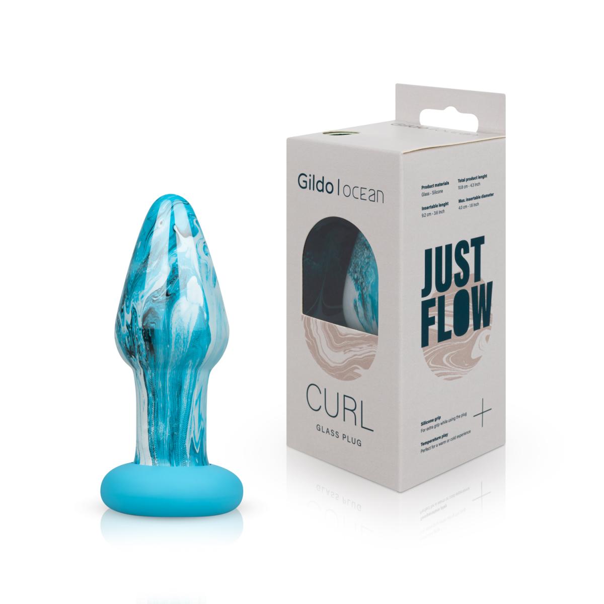 Dop Anal din Sticla Ocean Curl 10.8 cm, #7, Erotic24.ro