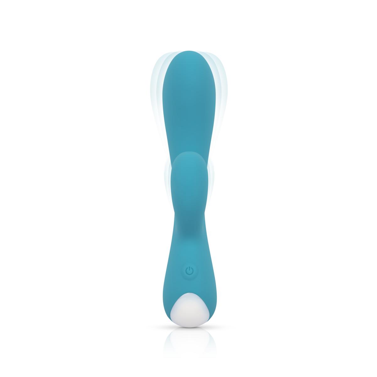 Vibrator Iepuras Martina, 10 Moduri Vibratii, Silicon, USB, Turcoaz, 18 cm, #2, Erotic24.ro