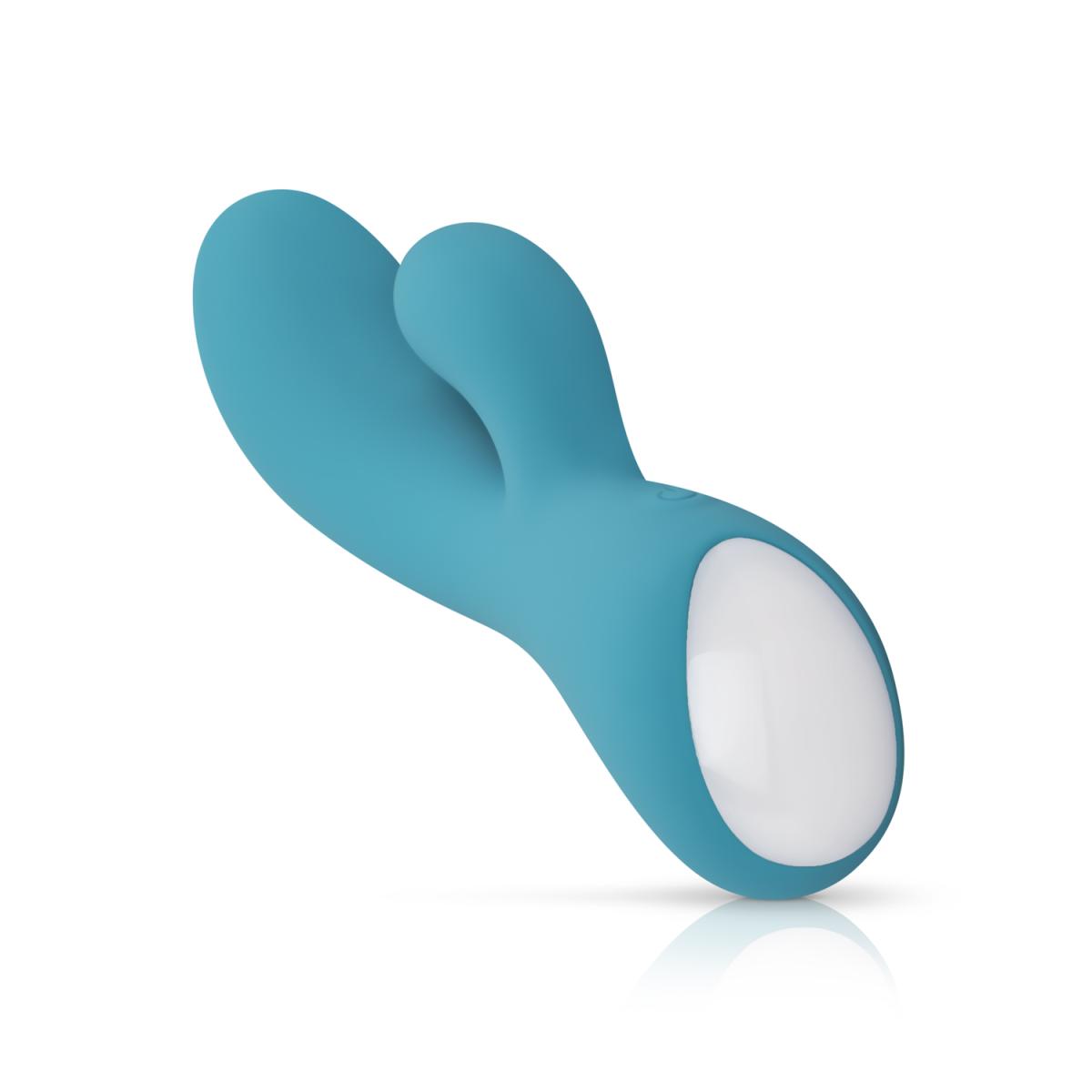 Vibrator Iepuras Martina, 10 Moduri Vibratii, Silicon, USB, Turcoaz, 18 cm, #5, Erotic24.ro