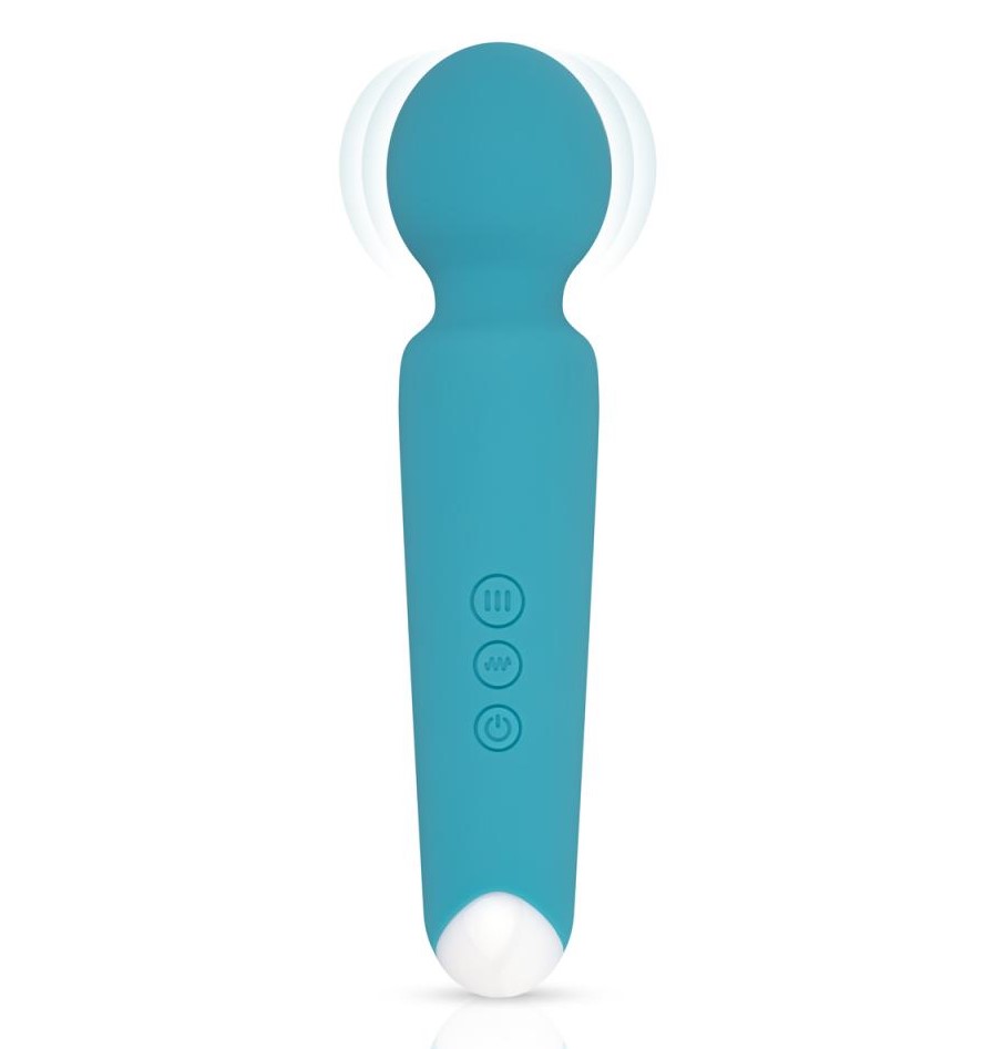 Vibrator Masaj Maria, 10 Moduri Vibratii, Silicon, USB,  Turcoaz, 19.5 cm