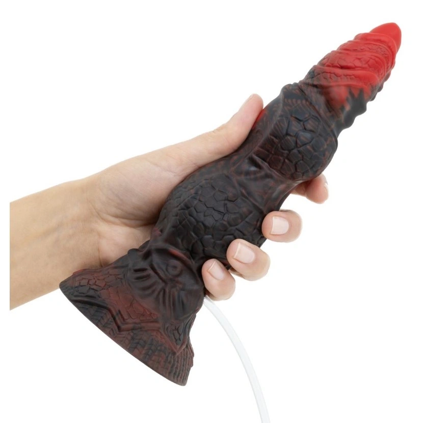 Dildo Mythical Mates The Marhborn Squirting Reptile, Silicon, Rosu/Negru, 24 cm, Nr. 4, Erotic24.ro