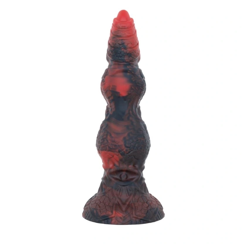 Dildo Mythical Mates The Marhborn Squirting Reptile, Silicon, Rosu/Negru, 24 cm, Nr. 2, Erotic24.ro