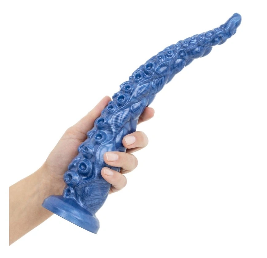 Dildo Mythical Mates Kraken's Grasp Tentacle cu Ventuza, Silicon, Albastru, 32.6 cm, #4, Erotic24.ro