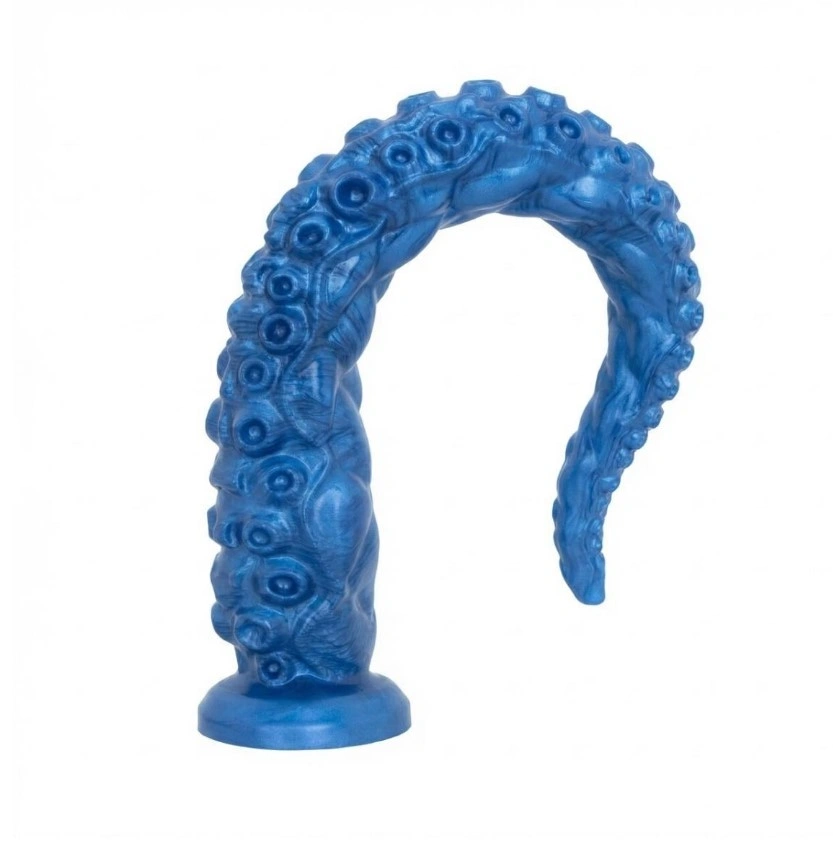 Dildo Mythical Mates Kraken's Grasp Tentacle cu Ventuza, Silicon, Albastru, 32.6 cm, #3, Erotic24.ro