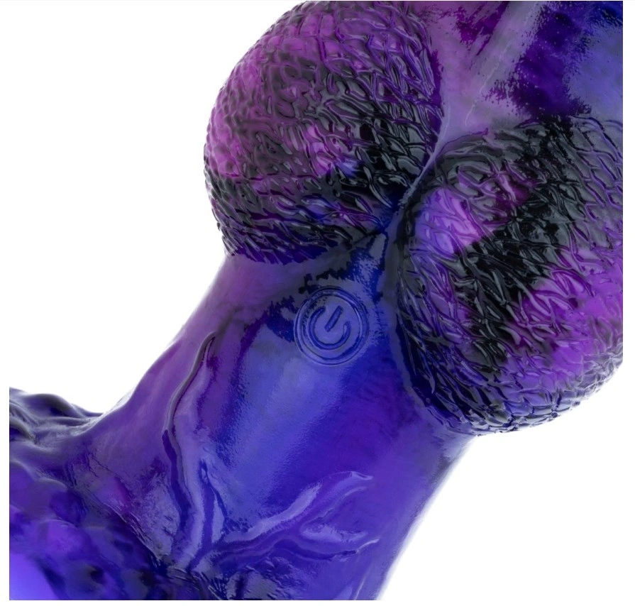 Vibrator Mythical Mates Alien Thrusting, Remote Control, Silicon, USB, Mov/Albastru, 24 cm, Nr. 4, Erotic24.ro