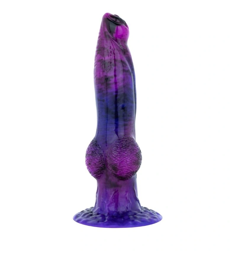 Vibrator Mythical Mates Alien Thrusting, Remote Control, Silicon, USB, Mov/Albastru, 24 cm, Nr. 6, Erotic24.ro