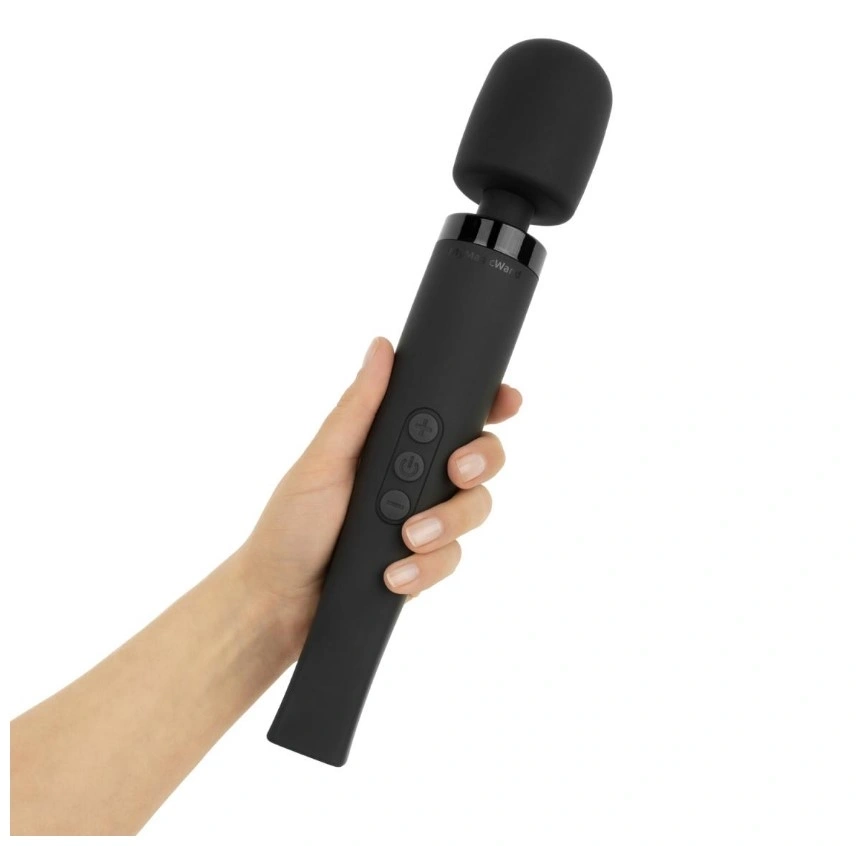 Vibrator MyMagicWand Large, 7 Moduri Vibratii, 6 Intensitati de Viteza, Silicon, ABS, USB, Negru, 32.7 cm, #2, Erotic24.ro