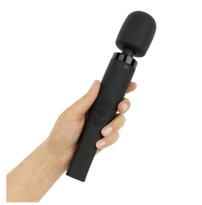 Vibrator MyMagicWand Medium, 7 Moduri Vibratii, 4 Intensitati de Viteza, Silicon, ABS, USB, Negru, 25.8 cm, #2, Erotic24.ro