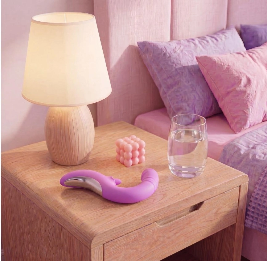 Vibrator Zumi, 9 Moduri Impingere si Vibratii, 10 Moduri Licking, Silicon, USB Magnetic, Mov, 19.9 cm, #8, Erotic24.ro
