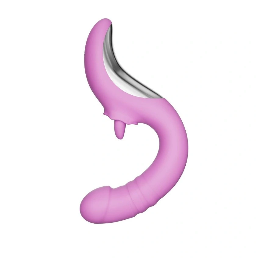 Vibrator Zumi, 9 Moduri Impingere si Vibratii, 10 Moduri Licking, Silicon, USB Magnetic, Mov, 19.9 cm, #2, Erotic24.ro