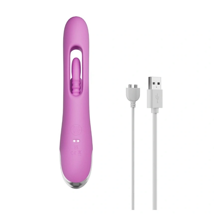 Vibrator Kiki, 10 Moduri Vibratii, 6 Moduri Stimulare Punctul G, Silicon, USB, Mov, 23.3 cm, #4, Erotic24.ro