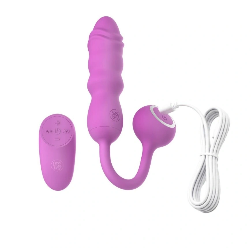 Vibrator Flyn, Remote Control,  10 Moduri Impingere, 10 Moduri Vibratii, Silicon, USB, Roz, 12 cm, #7, Erotic24.ro