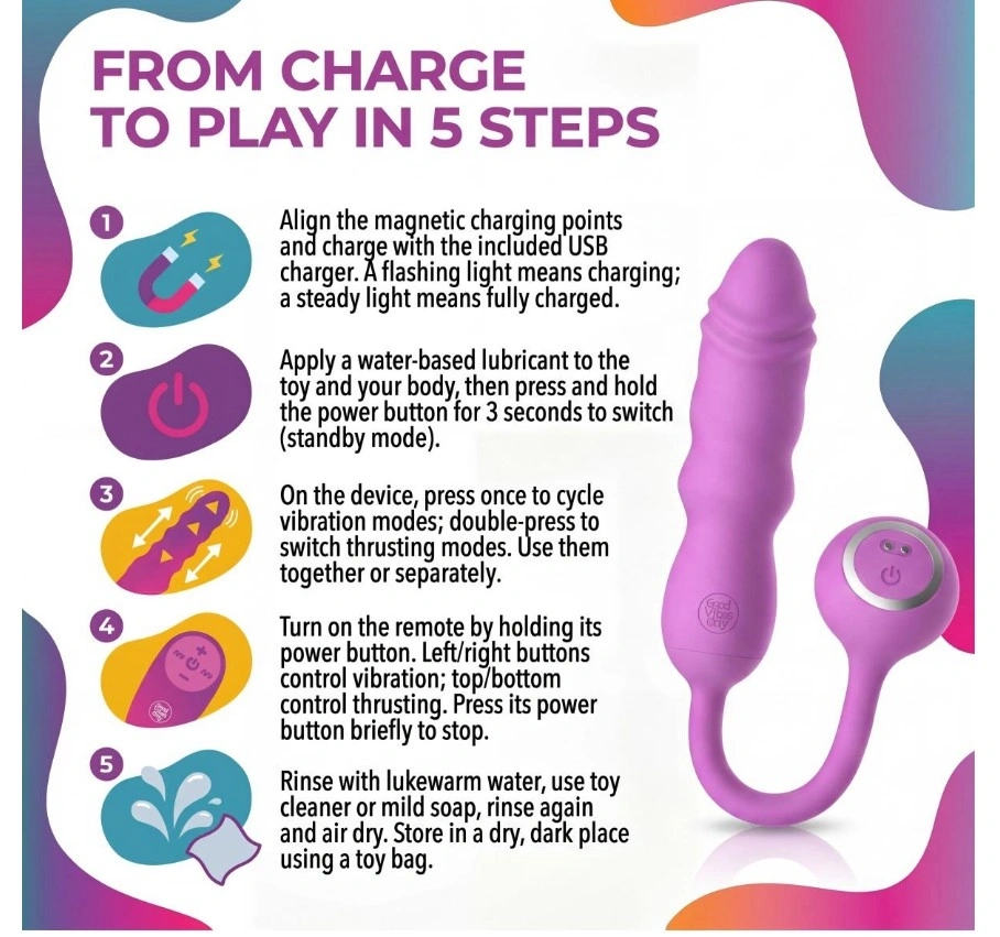 Vibrator Flyn, Remote Control,  10 Moduri Impingere, 10 Moduri Vibratii, Silicon, USB, Roz, 12 cm, #9, Erotic24.ro