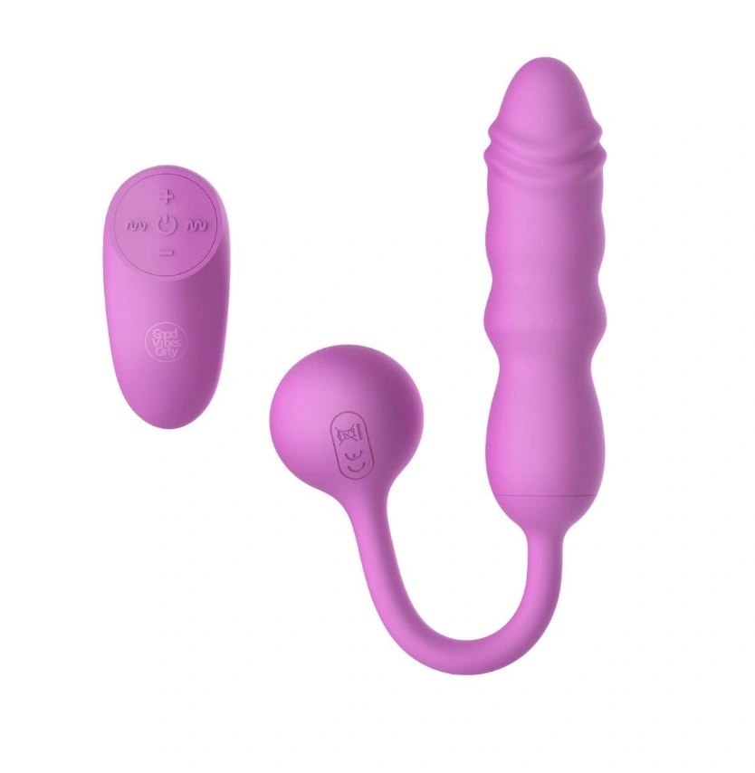 Vibrator Flyn, Remote Control,  10 Moduri Impingere, 10 Moduri Vibratii, Silicon, USB, Roz, 12 cm, #5, Erotic24.ro