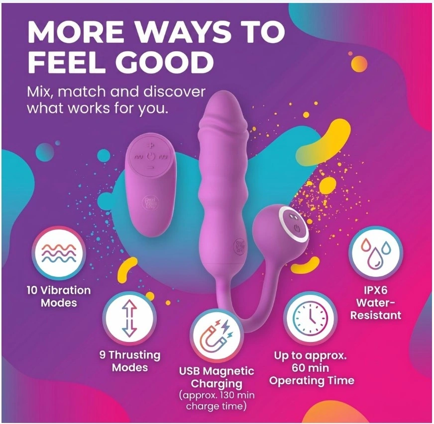 Vibrator Flyn, Remote Control,  10 Moduri Impingere, 10 Moduri Vibratii, Silicon, USB, Roz, 12 cm, #8, Erotic24.ro