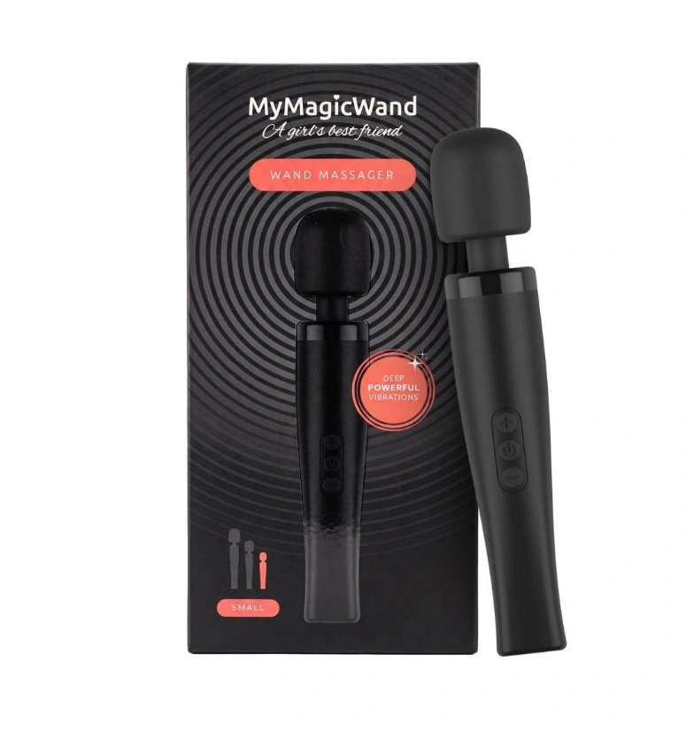 Vibrator MyMagicWand Small, 7 Moduri Vibratii, 4 Intensitati de Viteza, Silicon, ABS, USB, Negru, 19.5 cm, #6, Erotic24.ro