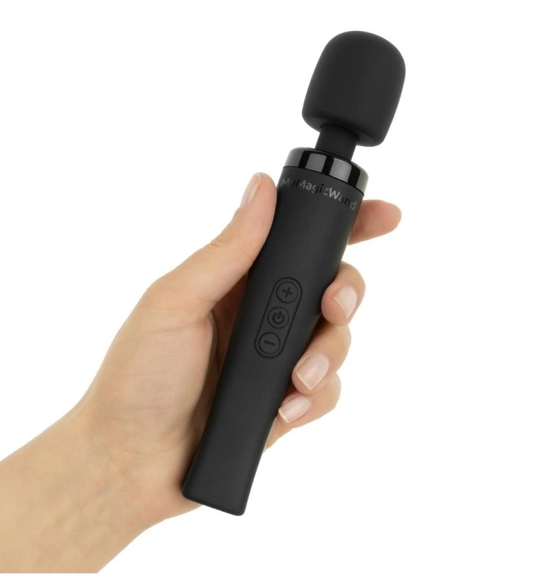 Vibrator MyMagicWand Small, 7 Moduri Vibratii, 4 Intensitati de Viteza, Silicon, ABS, USB, Negru, 19.5 cm, #2, Erotic24.ro