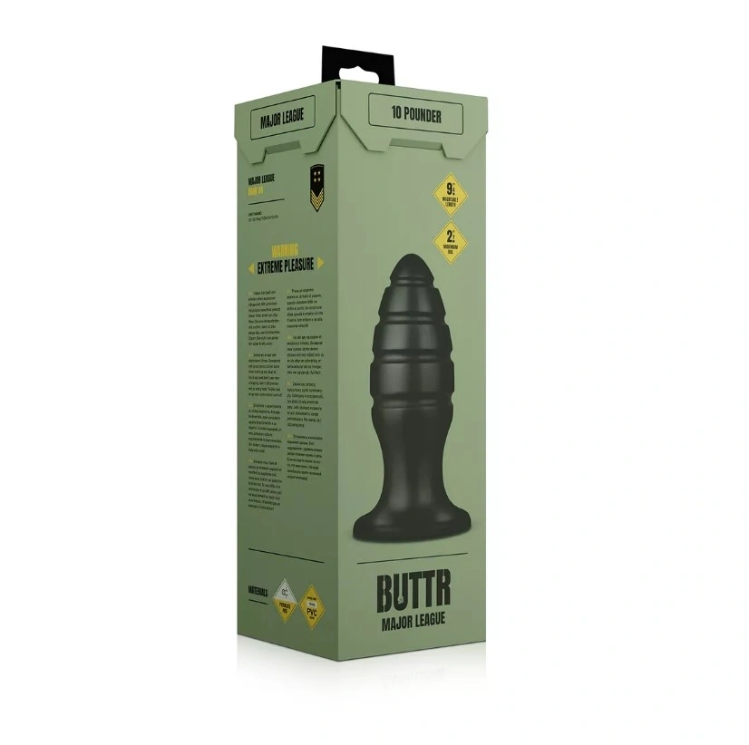 Dop Anal BUTTR Aftershock Huge Explosive, PVC, Negru, 23 cm, #4, Erotic24.ro