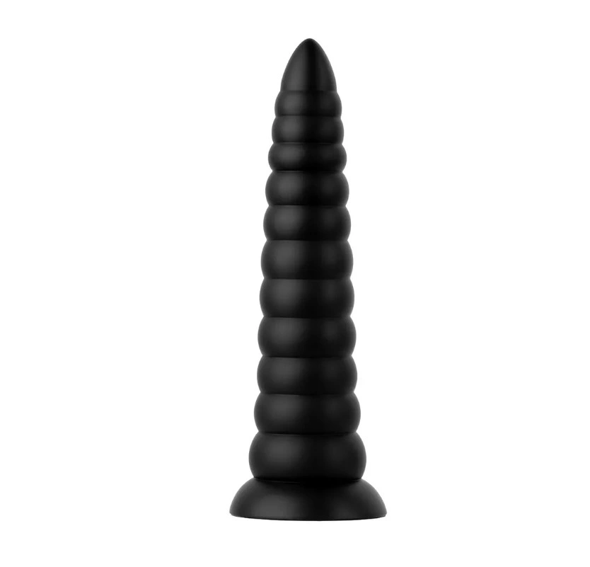 Dop Anal BUTTR Caterpiller, PVC, Negru, 29 cm, #1, Erotic24.ro