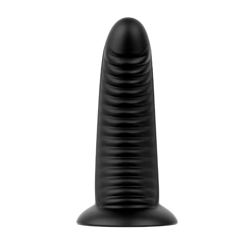 Dop Anal BUTTR Huge Double Ribbed, PVC, Negru, 26 cm, #3, Erotic24.ro
