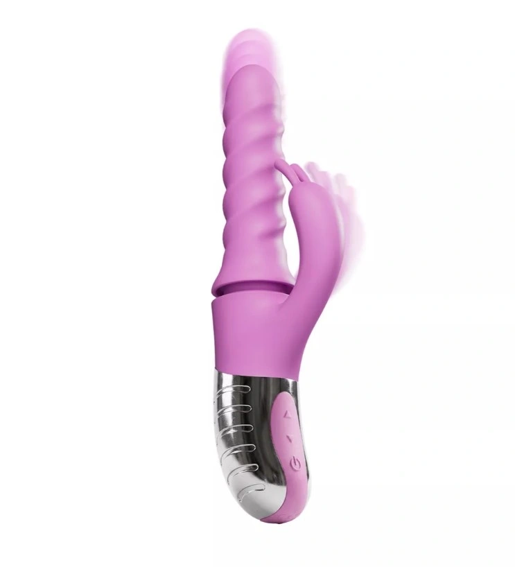 Vibrator Iepuras Mila, Vibratii, Rotatii, Impingere, Silicon, USB, Mov, 25.7 cm, #1, Erotic24.ro