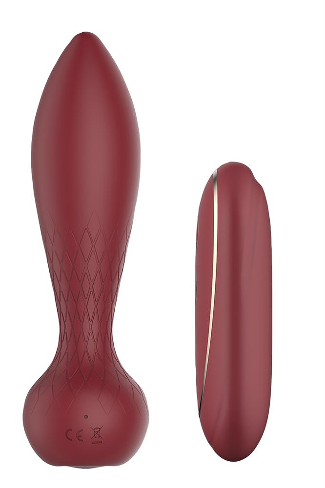Dop Anal Romy Romance Remote Control 10 Moduri Vibratii Silicon USB Rosu 8.4 cm, Nr. 2, Erotic24.ro
