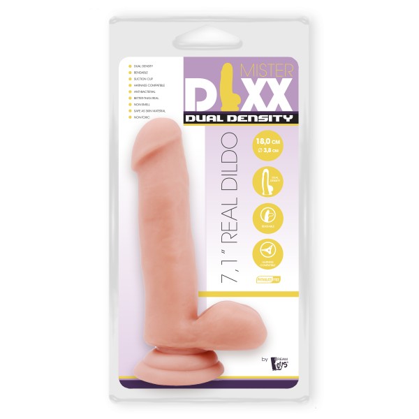 Dildo Realist Bendable Dubla Densitate Real Dildo Mister Dixx 18 cm, Nr. 6, Erotic24.ro