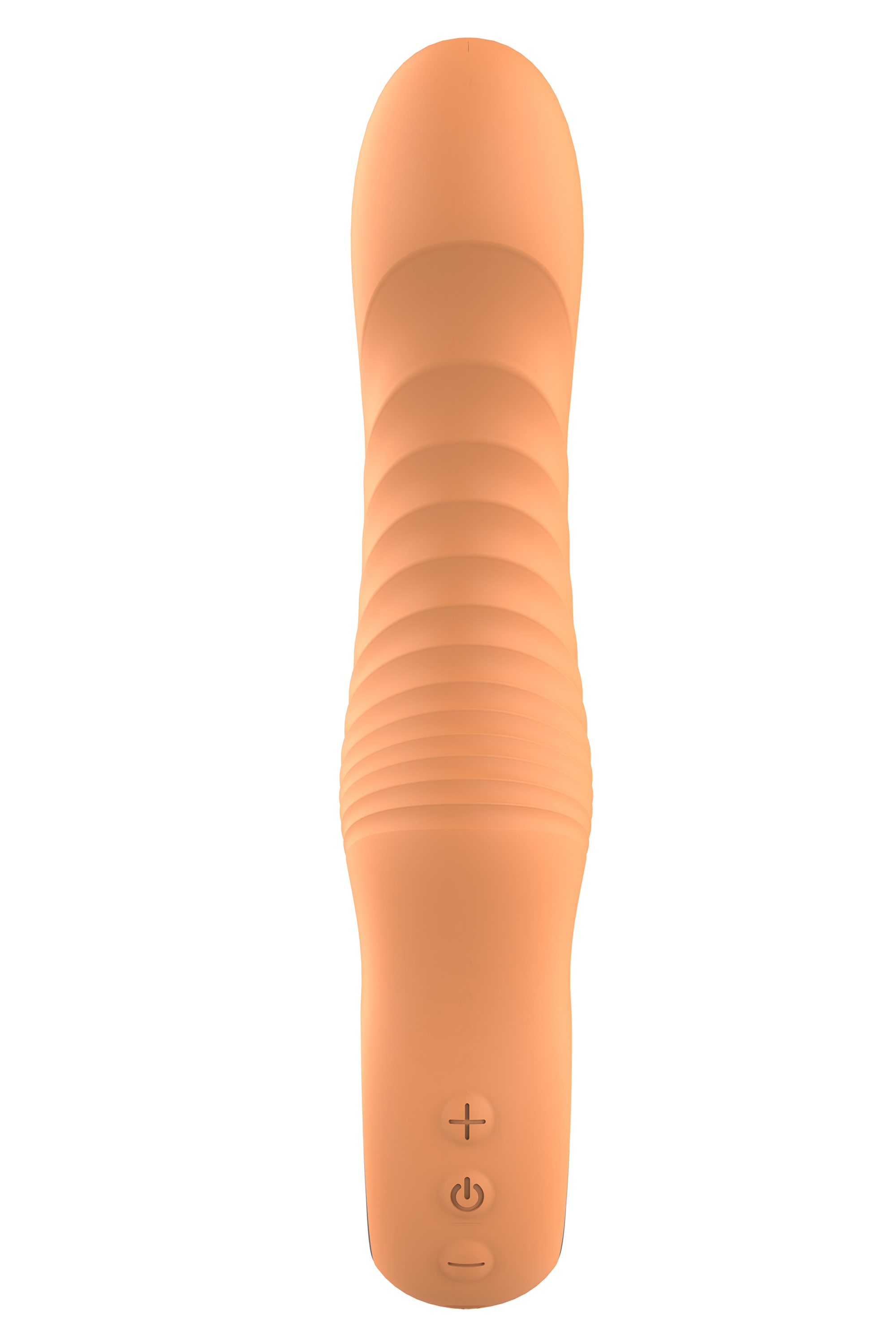 Vibrator Ribbed Vibe Glam, 10 Moduri Vibratii, Silicon, USB, Portocaliu, 22 cm, #4, Erotic24.ro