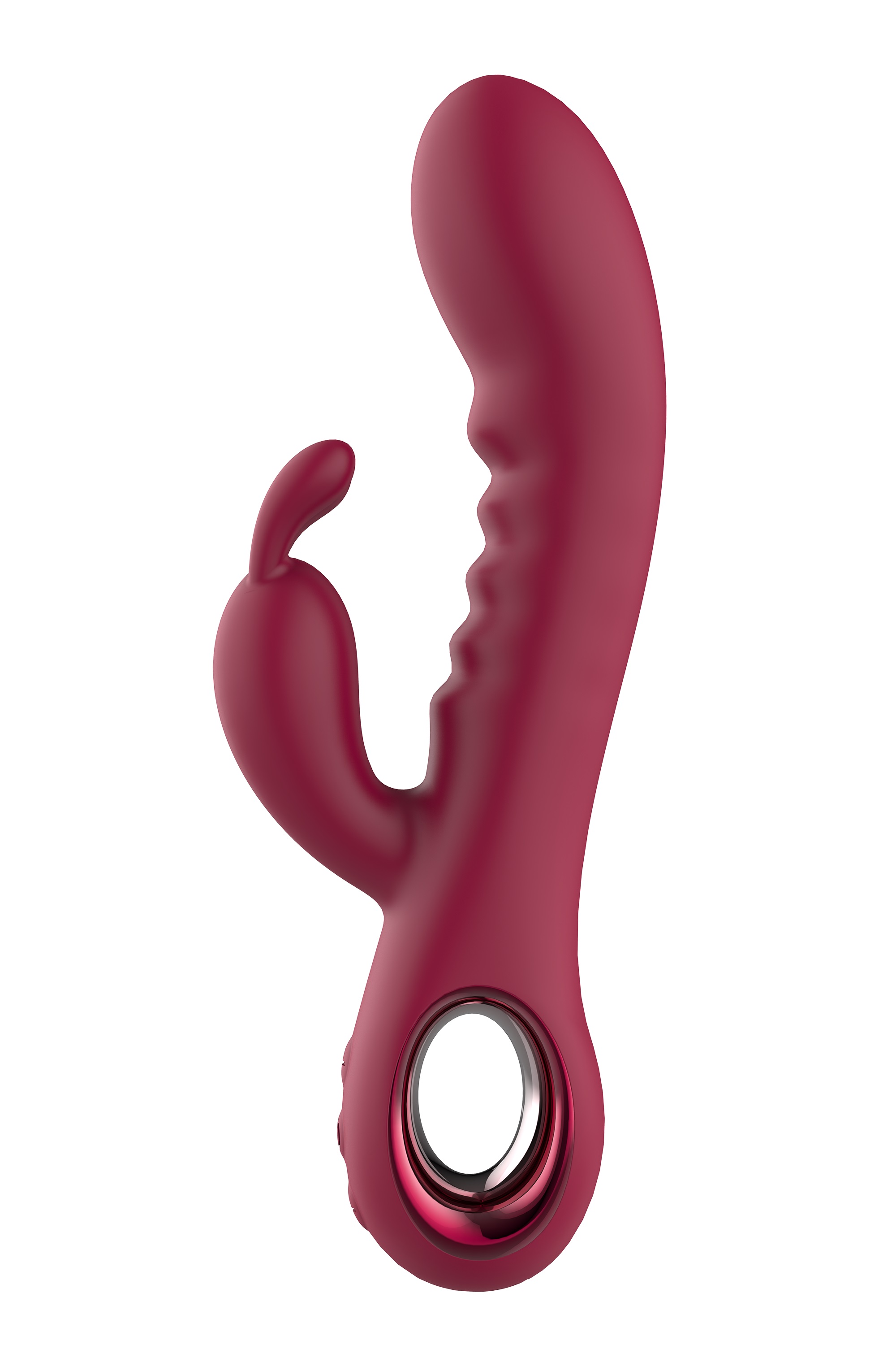 Vibrator Iepuras Glam, 10 Moduri Vibratii, Silicon, USB, Rosu Inchis, 22 cm, #3, Erotic24.ro
