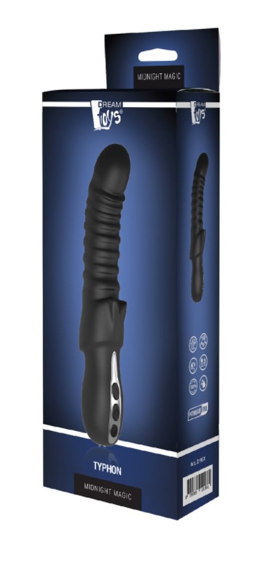 Vibrator Typhon 10 Moduri Vibratii Silicon Lichid USB Negru 23 cm Midnight Magic, #3, Erotic24.ro