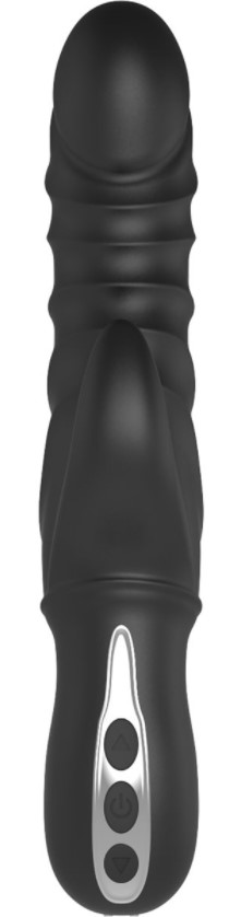 Vibrator Rabbit Triton 10 Moduri Vibratii Silicon Lichid USB Negru 23 cm Midnight Magic, Nr. 3, Erotic24.ro