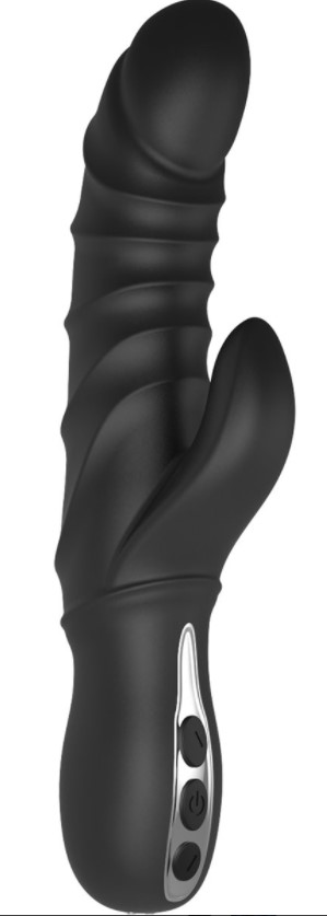 Vibrator Rabbit Triton 10 Moduri Vibratii Silicon Lichid USB Negru 23 cm Midnight Magic