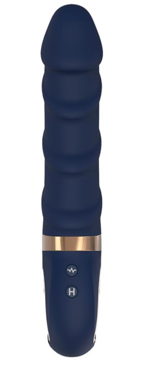 Vibrator Belenos 10 Moduri Vibratii Functie Incalzire Silicon Lichid USB Albastru 23 cm Goddess Collection, #3, Erotic24.ro