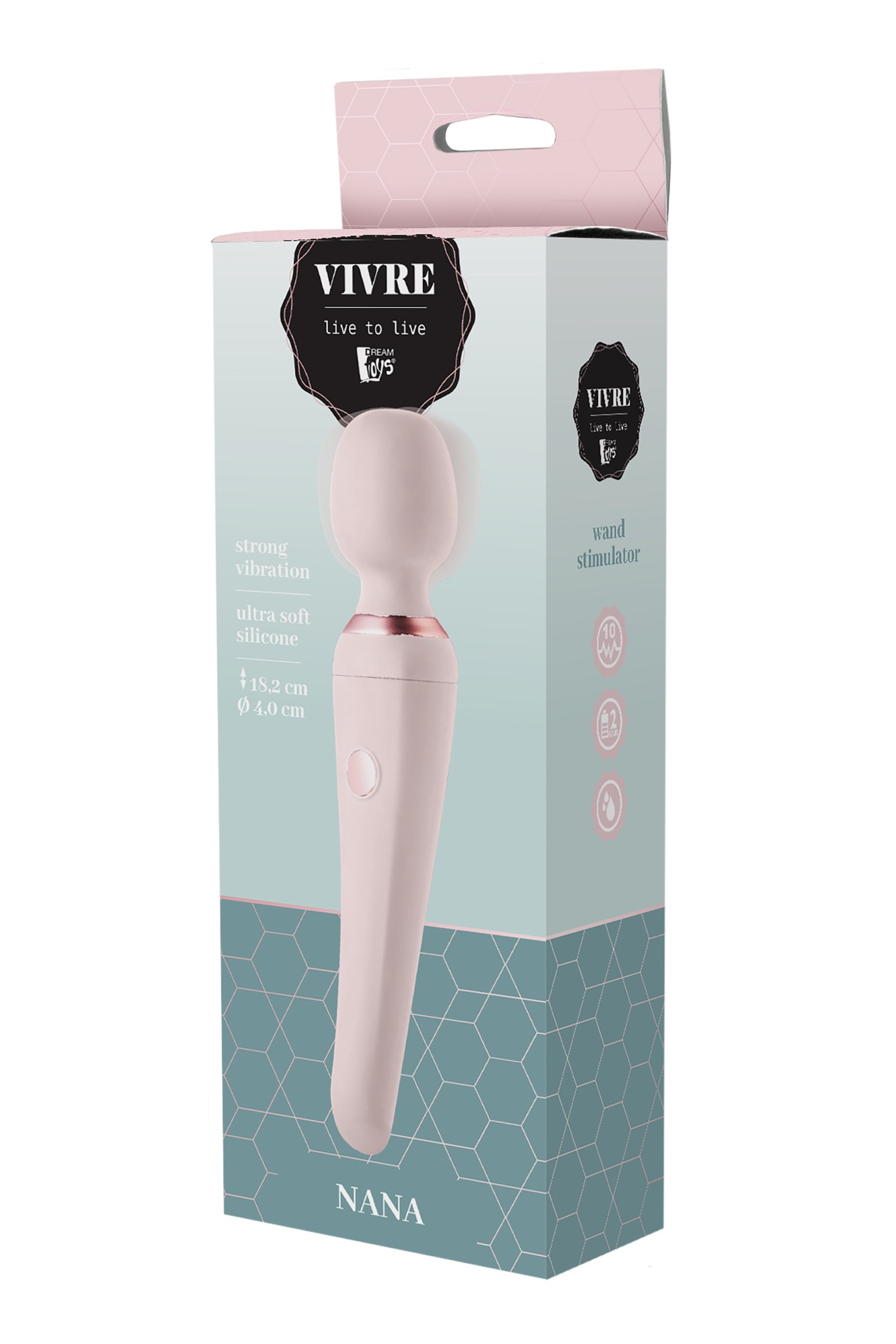 Vibrator Wand Nana 10 Moduri Vibratii Silicon USB Roz 18.2 cm, #9, Erotic24.ro