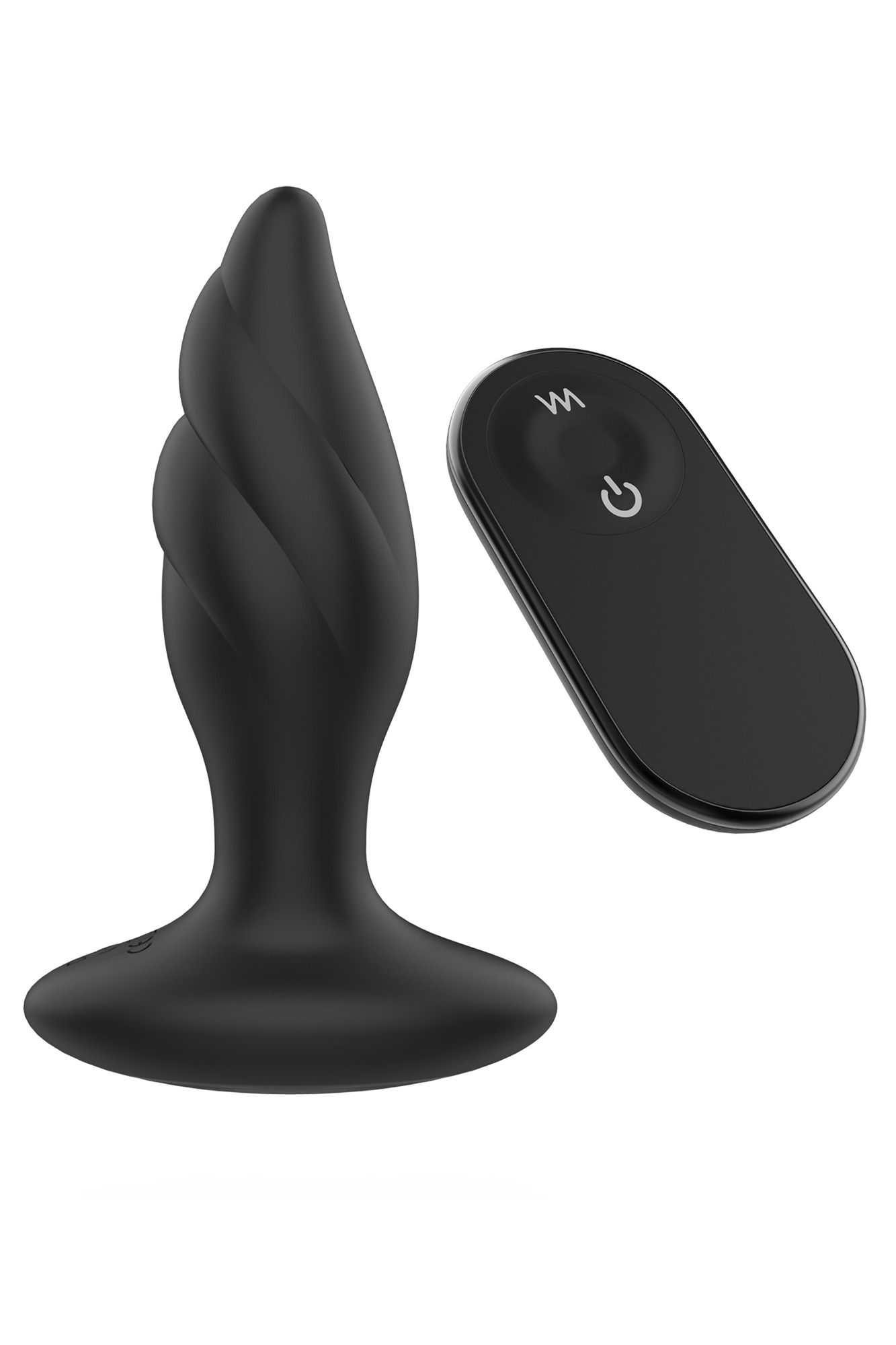 Dop Anal Angelina Remote Control 9 Moduri Vibratii+Rotatii Silicon USB Negru 14 cm