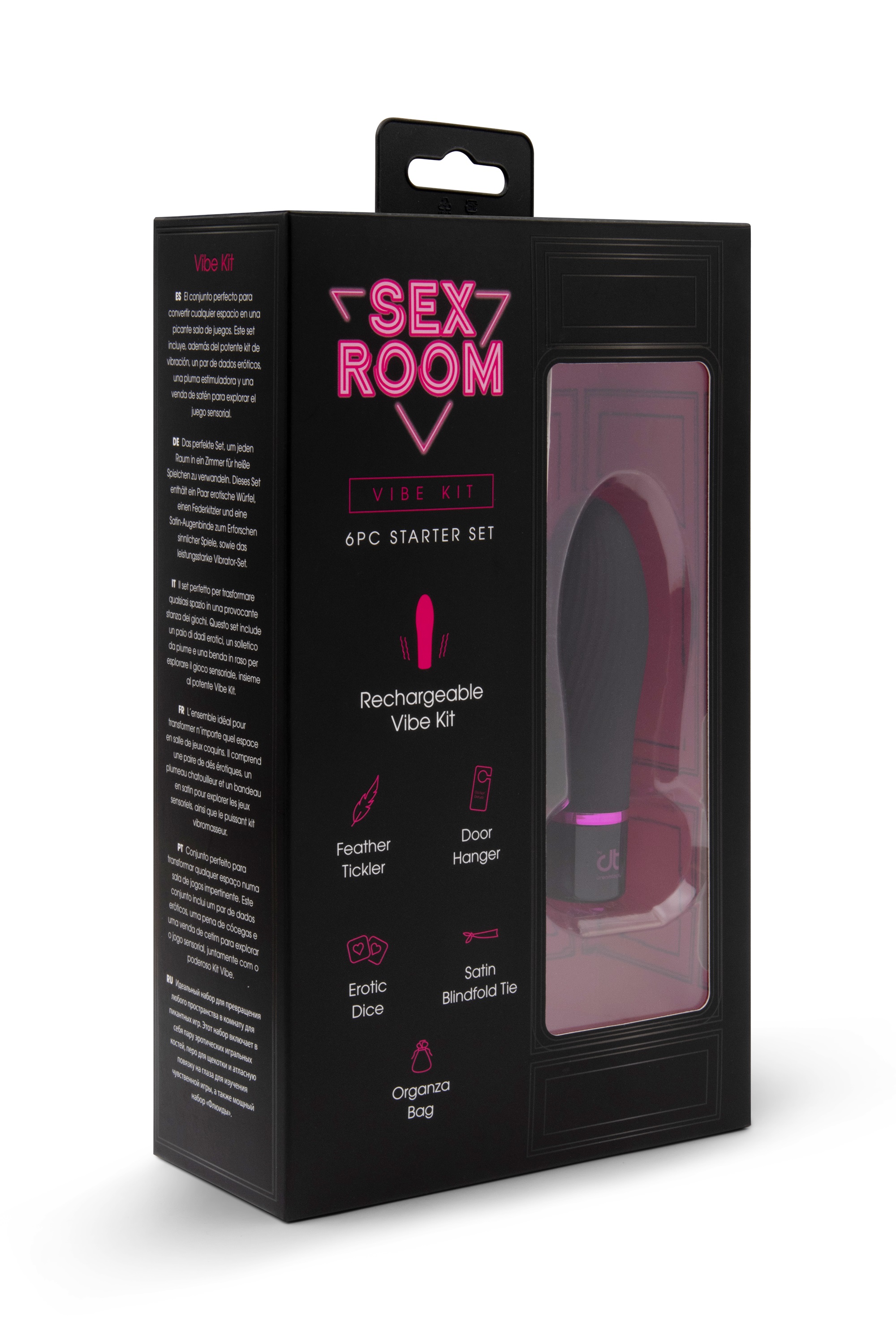 Sex Room Vibe Kit, 6 Piese, Negru/Roz, #16, Erotic24.ro