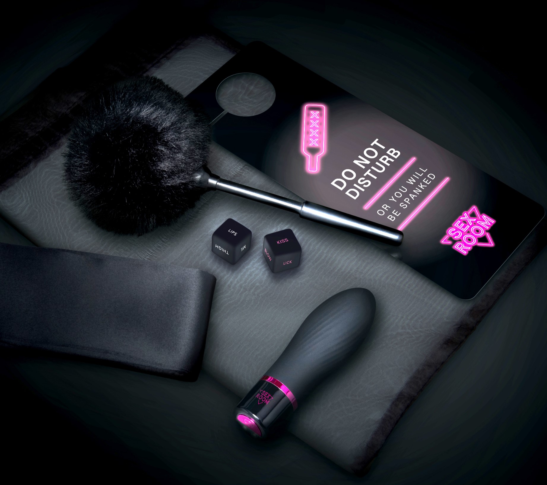 Sex Room Vibe Kit, 6 Piese, Negru/Roz, #15, Erotic24.ro