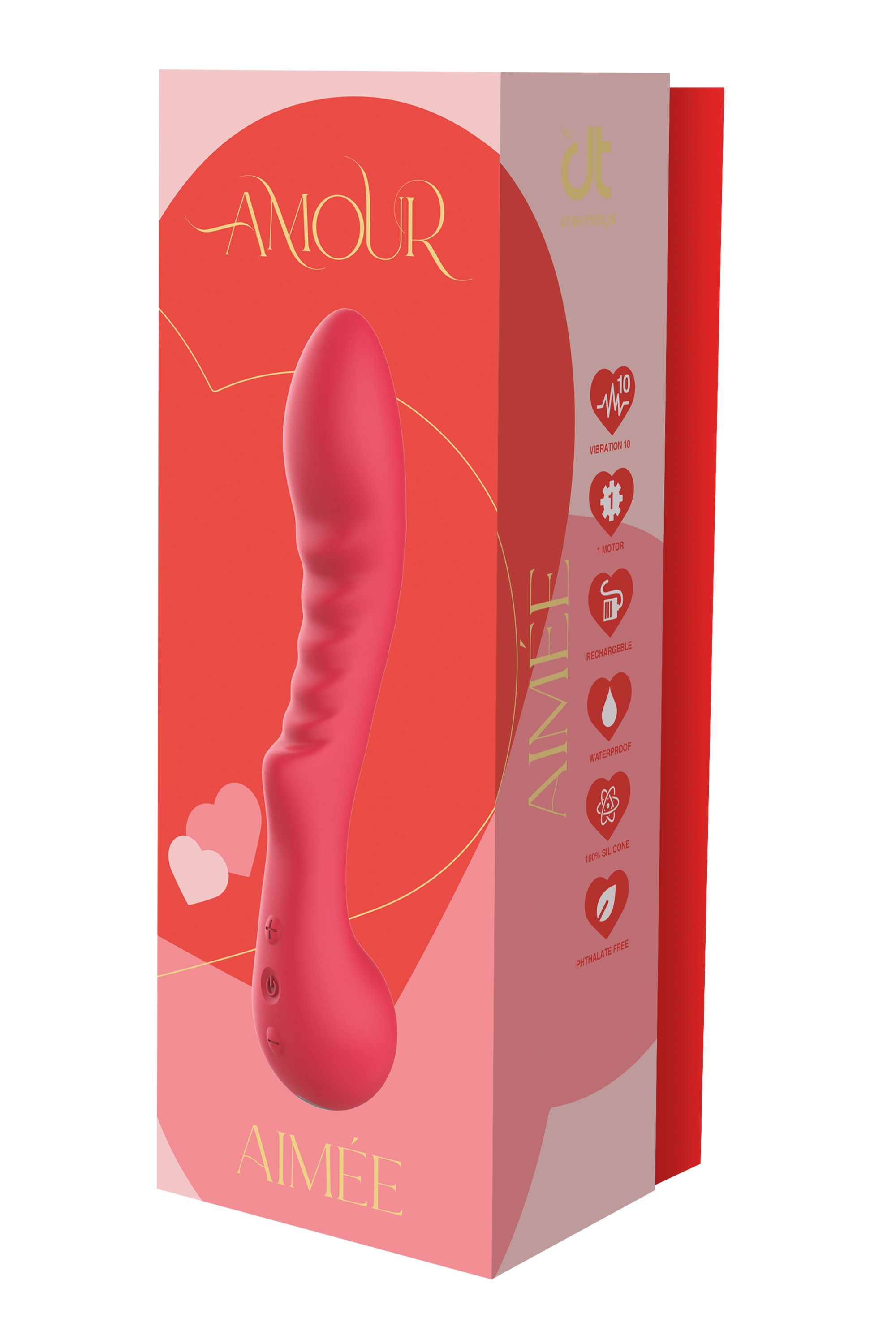 Vibrator Punctul G Amour Aimee, 10 Moduri Vibratii, Silicon, USB, Rosu, 22 cm, #6, Erotic24.ro
