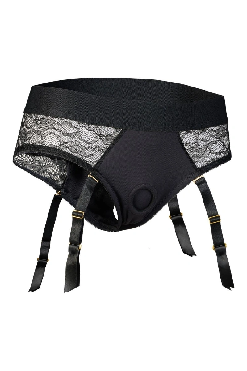 Reva Strap-on Bikini Marime L cu Dildo Inclus din Silicon, Negru, 15.5 cm, #4, Erotic24.ro