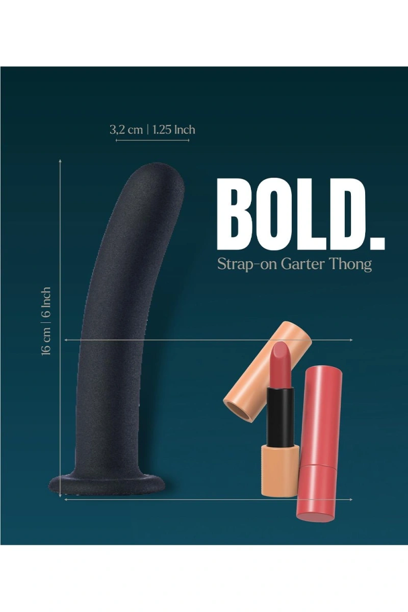 Vail Strap-on Portjartier Marime L cu Dildo Inclus din Silicon, Negru, 15.5 cm, #9, Erotic24.ro