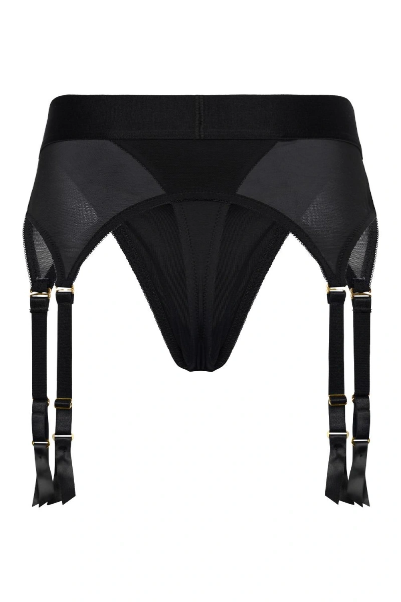 Vail Strap-on Portjartier Marime L cu Dildo Inclus din Silicon, Negru, 15.5 cm, #6, Erotic24.ro