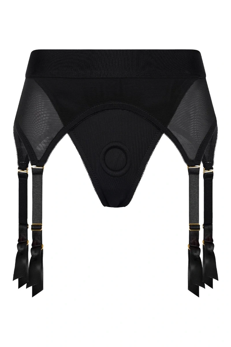 Vail Strap-on Portjartier Marime XL cu Dildo Inclus din Silicon, Negru, 15.5 cm, #5, Erotic24.ro