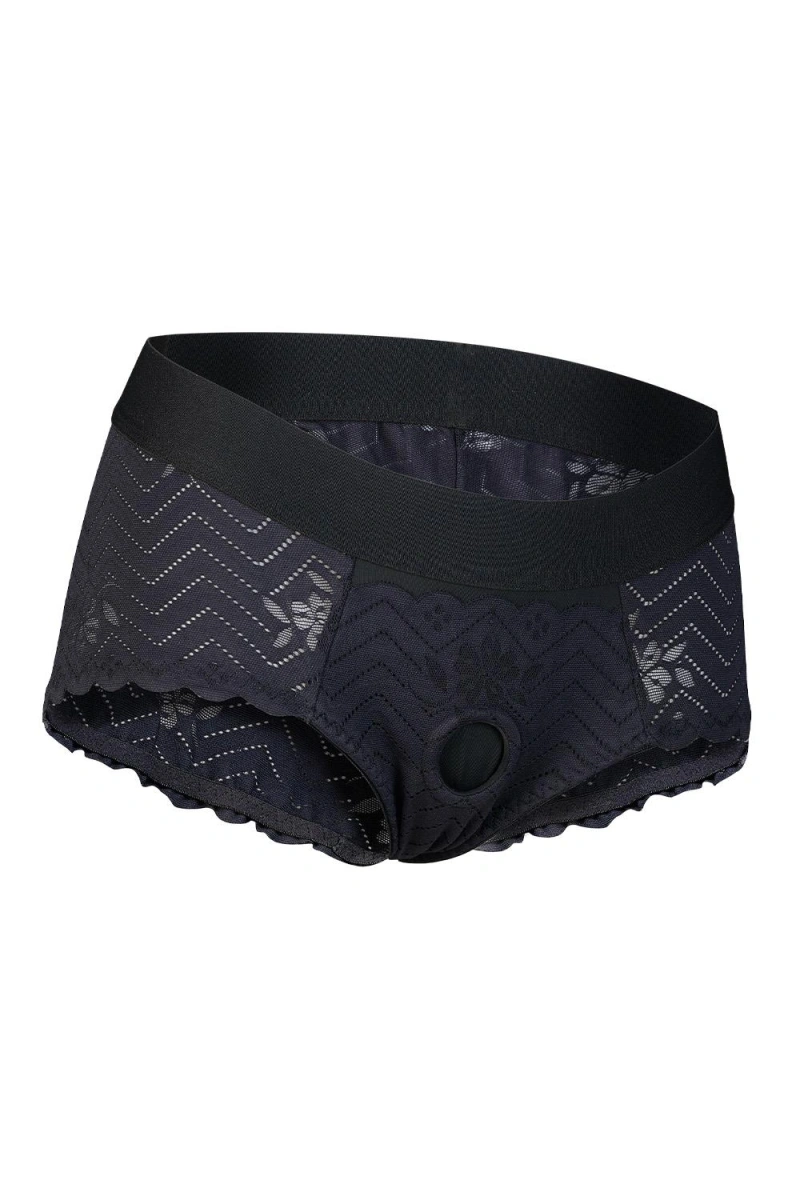 Phoenix Strap-on Boxeri Marime M cu Dildo Inclus din Silicon, Negru, 15.5 cm, #4, Erotic24.ro