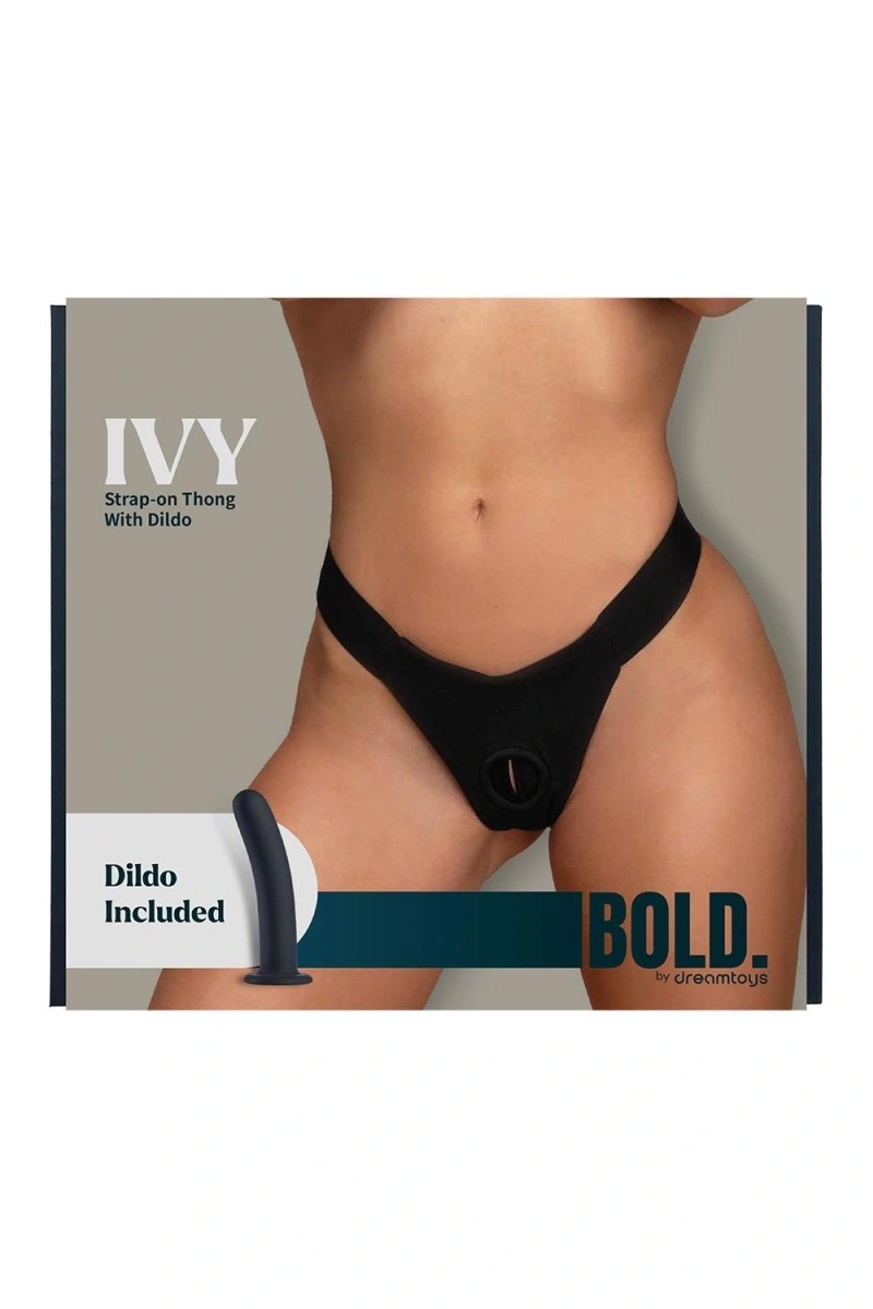 Ivy Strap-on Bikini Marime S cu Dildo Inclus din Silicon, Negru, 15.5 cm, #11, Erotic24.ro