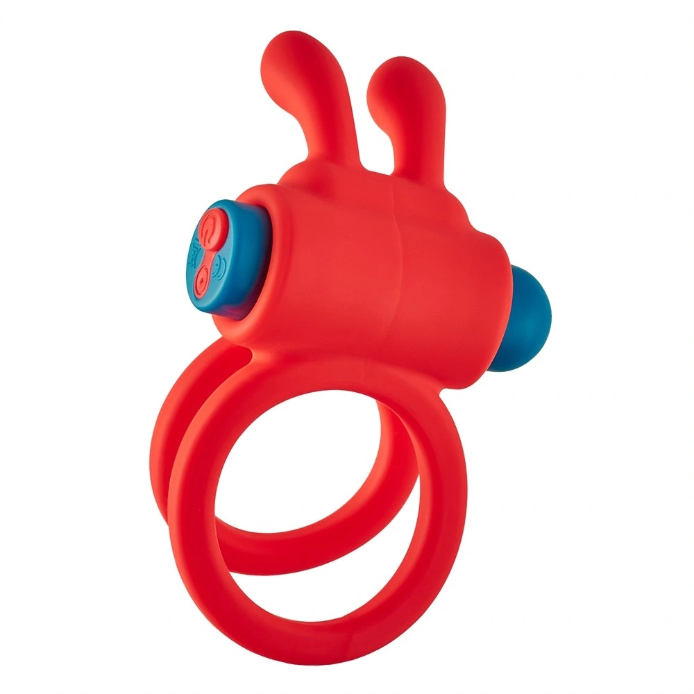 Inel Dublu de Penis Thrill Ring, 10 Moduri Vibratii, Silicon, USB, Rosu, 10 cm, #3, Erotic24.ro