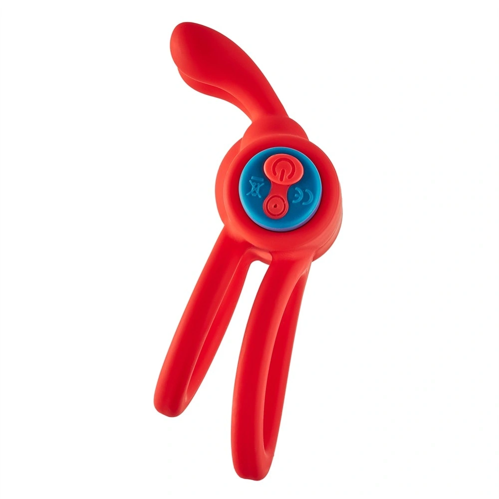 Inel Dublu de Penis Thrill Ring, 10 Moduri Vibratii, Silicon, USB, Rosu, 10 cm, #2, Erotic24.ro